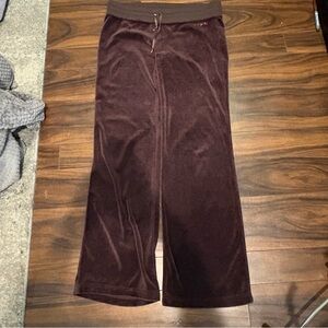 Bebe Vintage  Y2K Brown Velour Wide Leg Sweatpants Size Medium Inseam 35" Soft